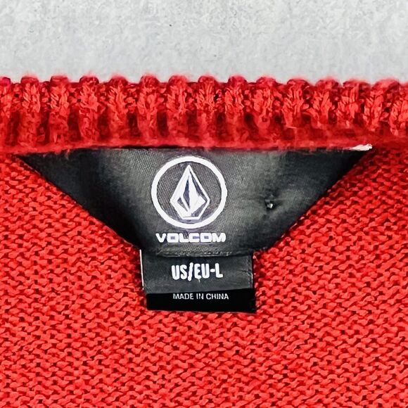 Volcom Sweater Mens L Red Crew Neck Ugly Christmas Top Beer Preppy Office Party - Picture 10 of 15